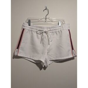Aritzia TNA‎ Trope Athletic Running Shorts Blue Red Side Stripe White Size Large
